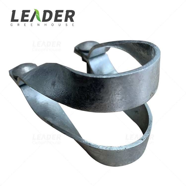 China Greenhouse Frame Accessories Standard Cross-Connector Purlin Bracket U-Sharp Anti-Wind Purlin Clamp Bolts Included