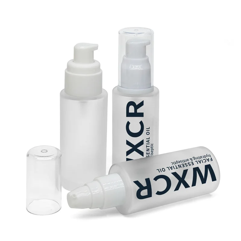 Flacon Cosmetique Luxe Avec Bouteille Verre De Serum Tete Huile Pompe Essence Contenant Vide Emballage Cosmetique