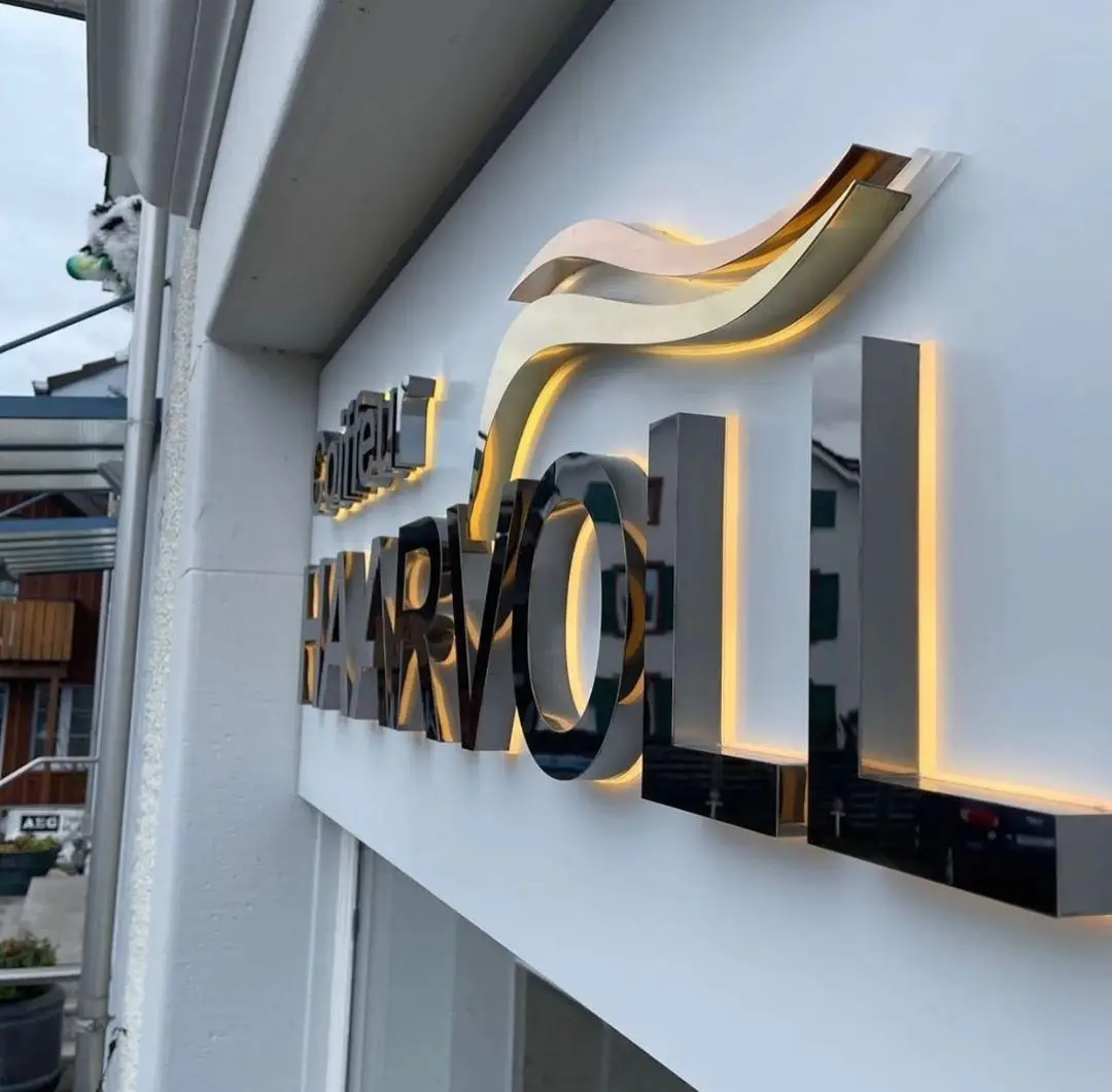 Custom Metal logo Sign Led Lettering Electronic Signs Backlit Letter Stainless Steel logo Signs for Business