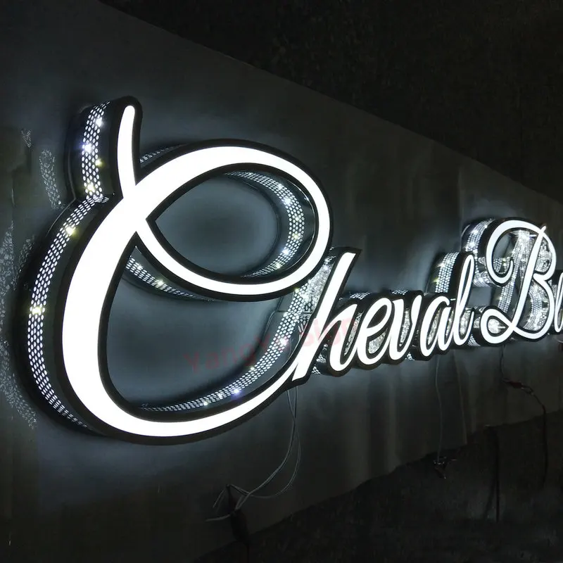 High Quality Custom Wholesale Electronic Sign Restaurant 3D Logo Lighted Business Signs Led Store Front Signs