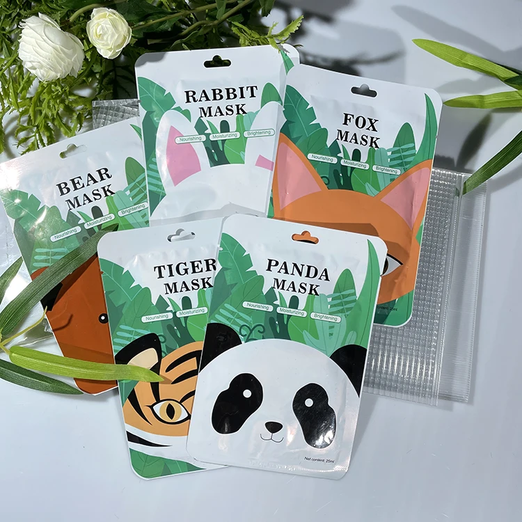 Wholesale Hot Sale Beauty 5 Types Face Sheet Mask Firming Brightening Cute Animal Hydrating Skin Care Facial Mask