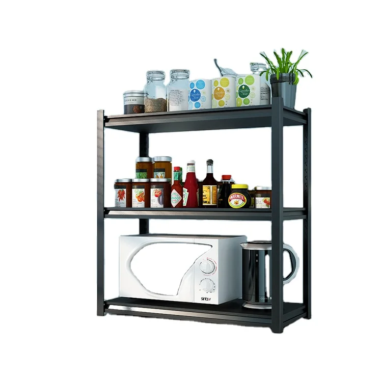 Floor Standing Movable Knock-Down stacking racks Shelves Storage 3-Tier Metal Steel Multiple Storage Shelves