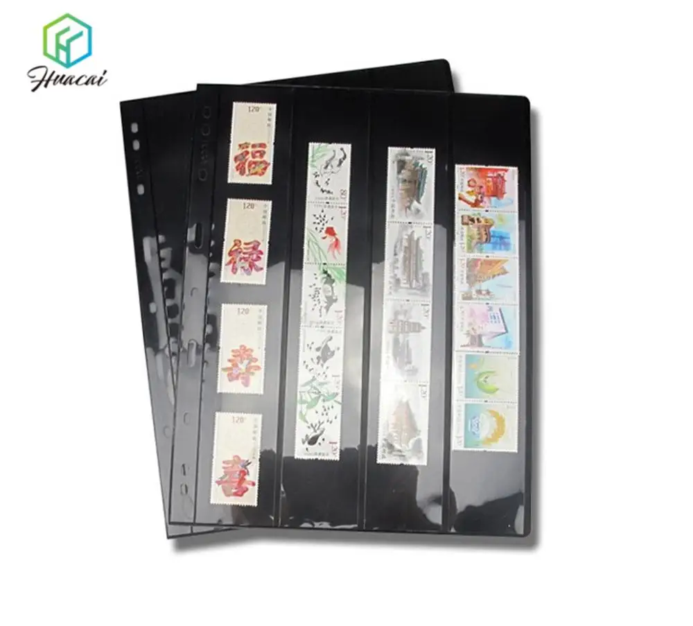 Hot selling Plastic PVC ring binder albums for coins banknote and stamps vertical 3 rows
