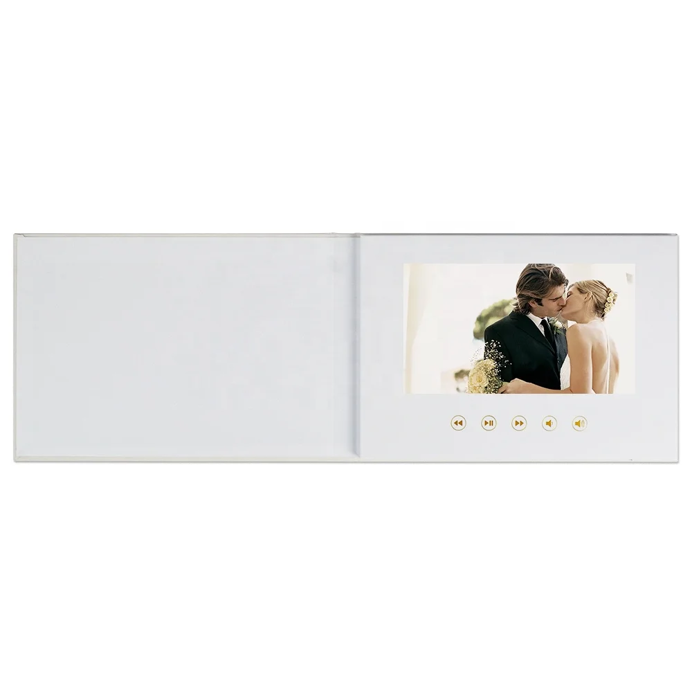Customized 7 Inch Wedding Video Book Digital Lcd Screen Video Brochure Card