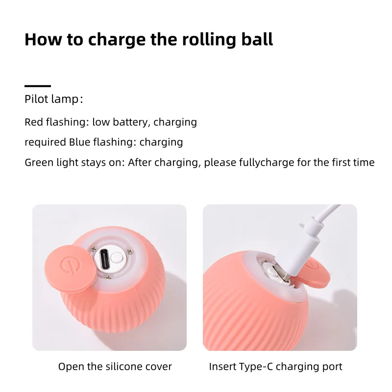 Smart Cat Toy, Gravity Smart Roller Cat Ball, Cat Toys for Indoor Toys Automatic Pet Exercise Toys Electric Tumbler Cat