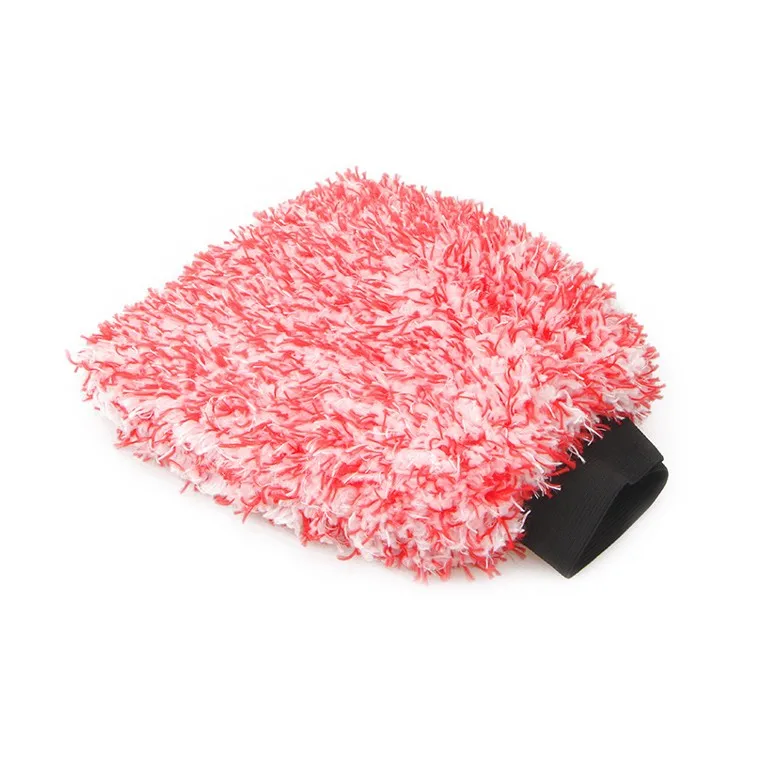 Colored long hair coral mitt for car wash microfiber mitt for car cleaning