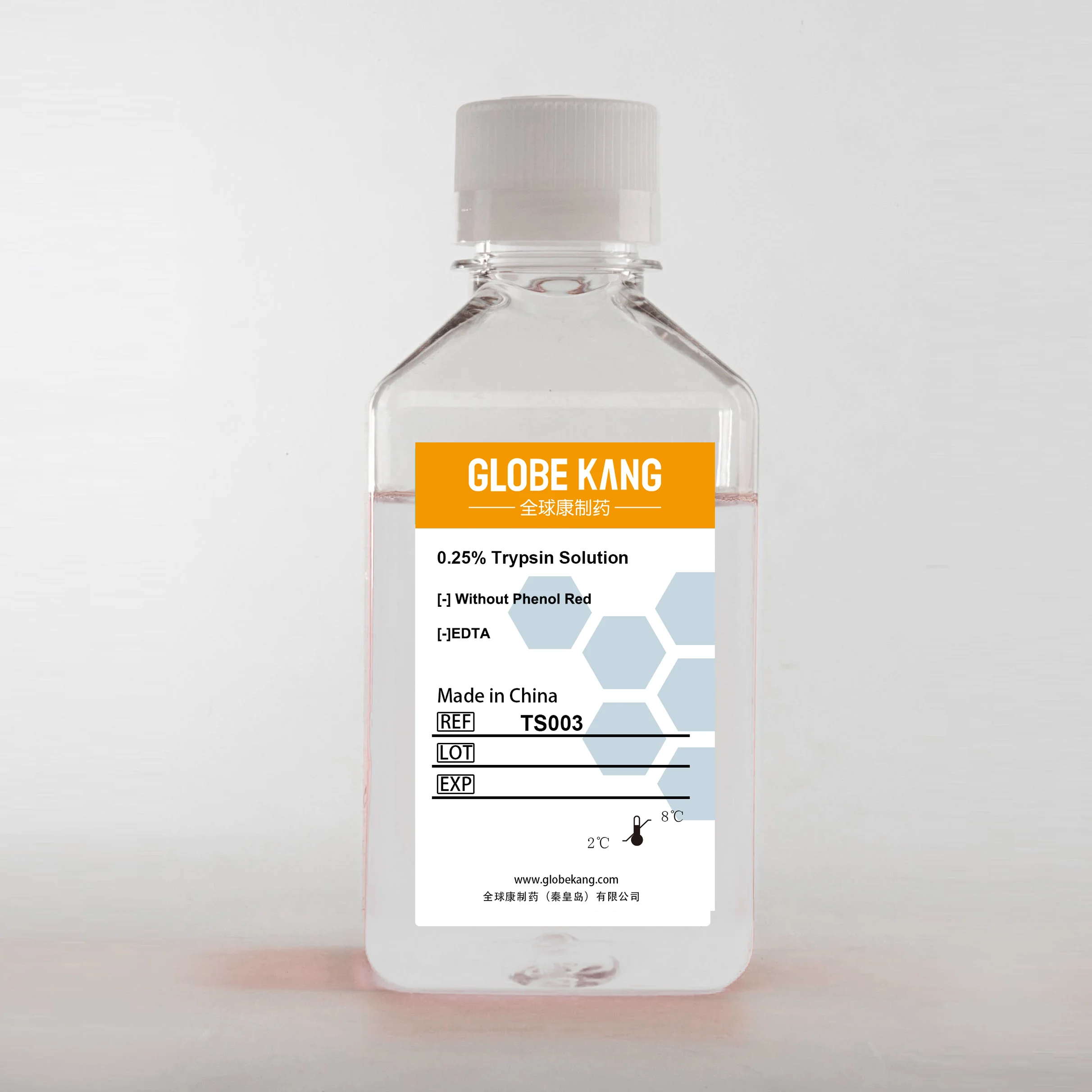 High quality Trypsin enzyme EDTA Solution cell Culture Media 0.25%:0.02% Without Phenol Red  lab chemical reagents Liquid