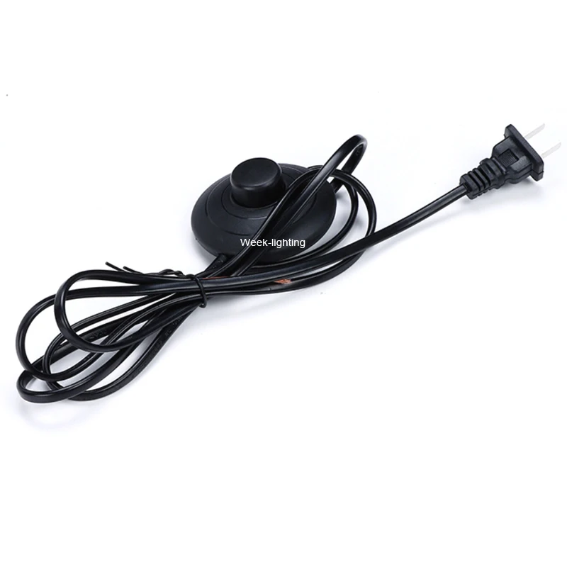 ЕС и США 2 зубец Литой штекер 2m шнур электропитания от сети переменного тока для светодиодные лампы соли кабель с 317 ножная педаль переключатель цветной провод свинцовый шнур-удлинитель