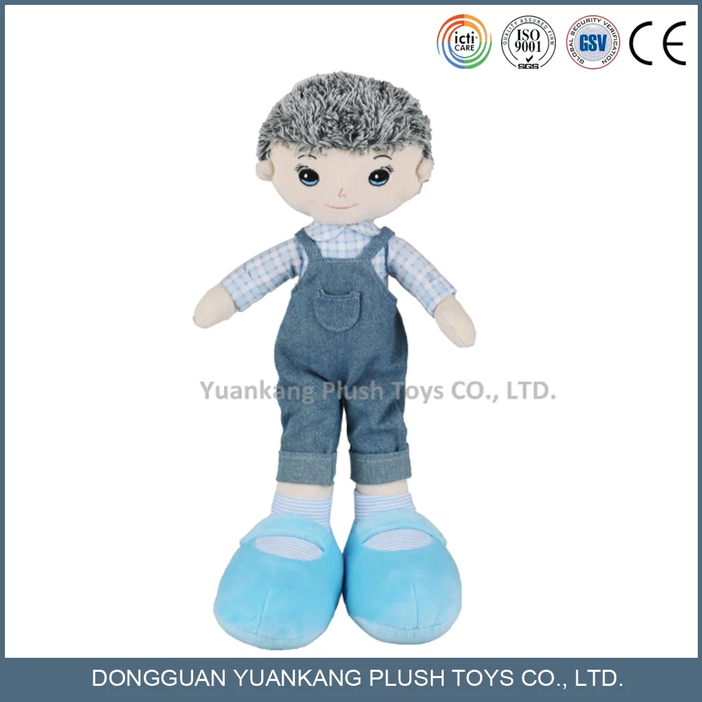 Hot Selling Happy Boy Customized Soft Toys Doll Cartoon Boy Stuffed Plush Doll Toy With Jeans Coats
