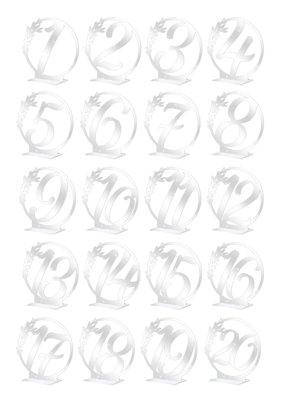 Festival Wedding Place Holder Card Acrylic Table Number Holders Gold Silver Mirror Wedding Table Number Signs