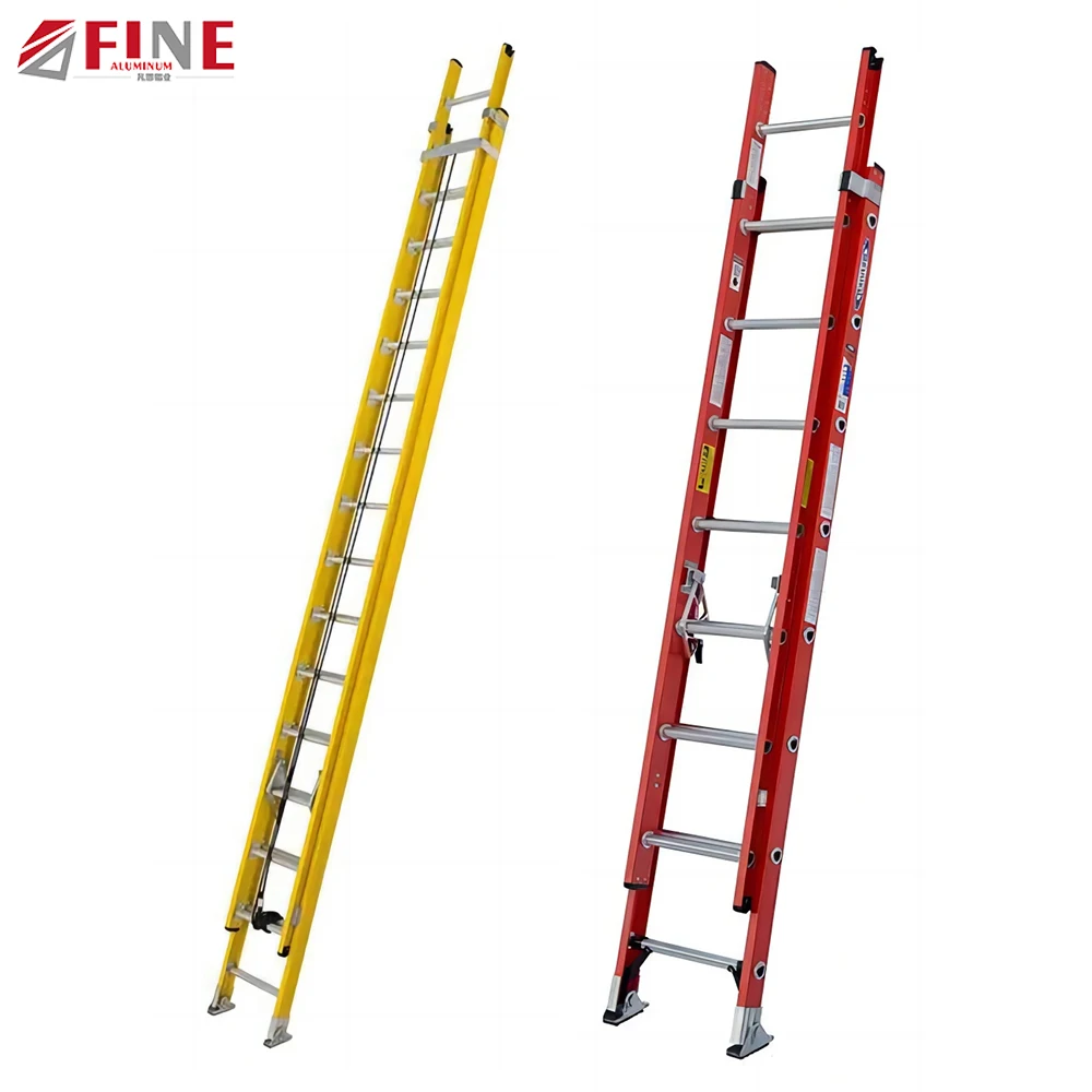 2023 Frp Extension Foldable Fiberglass Ladder Insulation Electric Ladders 12m 10m 32ft 40ft Escada Escalera Fibra De Vidrio