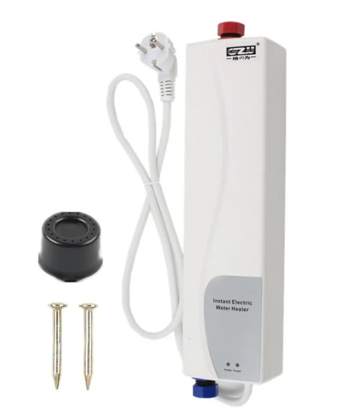 New Arrival 3000W 220V IPX4 Wall Mounted Constant Temperature Electric Instant water heater with EU Plug