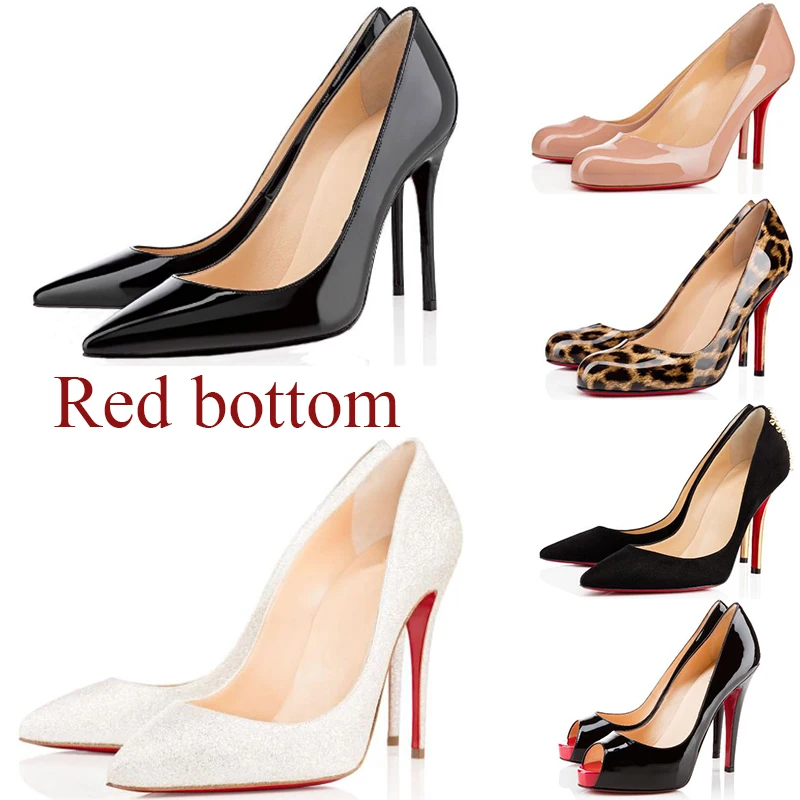 
Brand Red bottoms heels luxury designer high heels shoes for women party wedding glitter Pumps high quality Dress shoes CL 