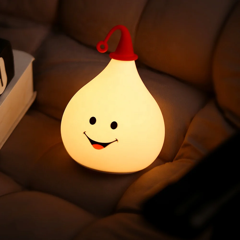 Happy Smile Cute Baby Silicone Led Night Light for Girls Boys Kids Toddlers Squishy Nursery Lamp