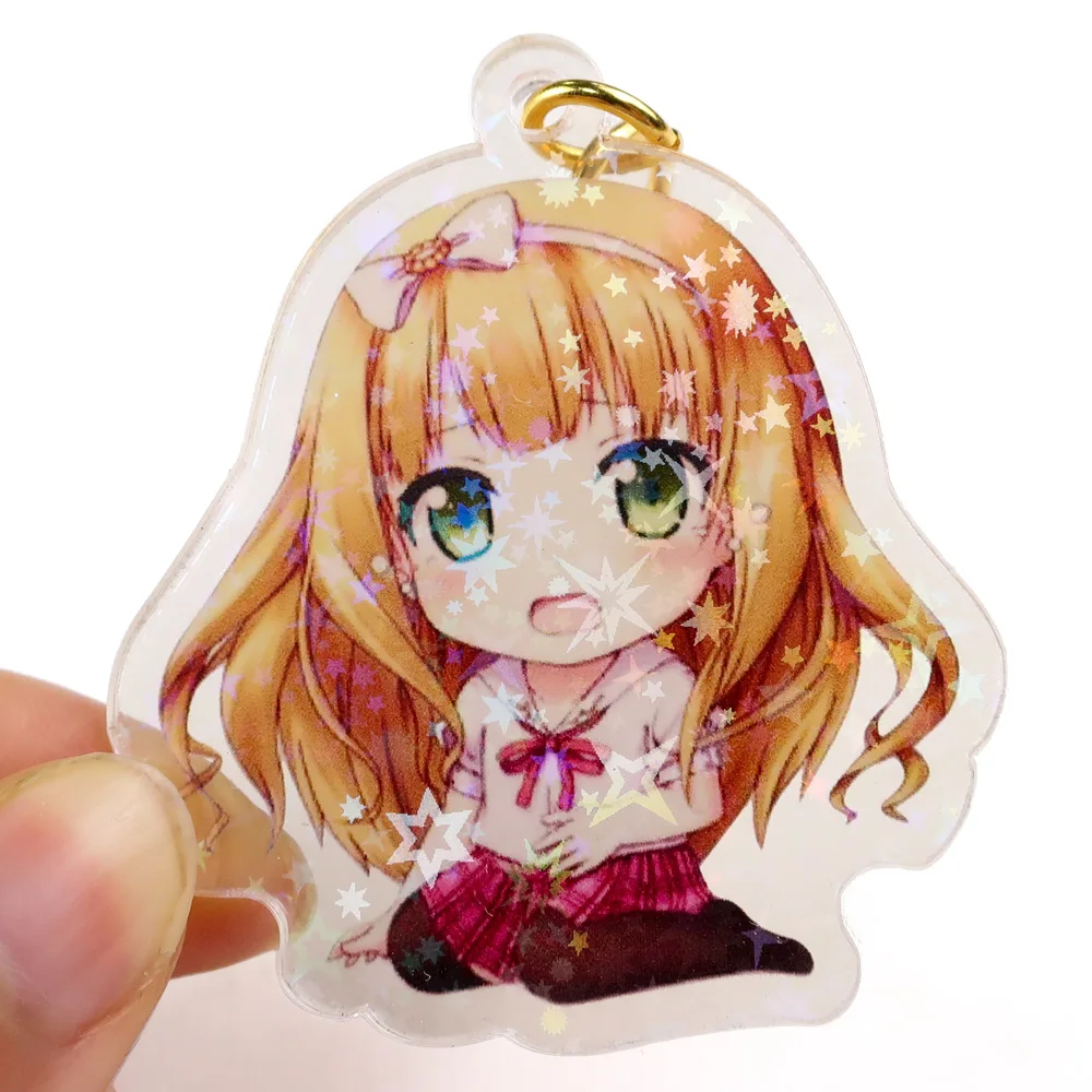 Wholesale Custom Star Shaped Acrylic Keychain Cute Keyrings