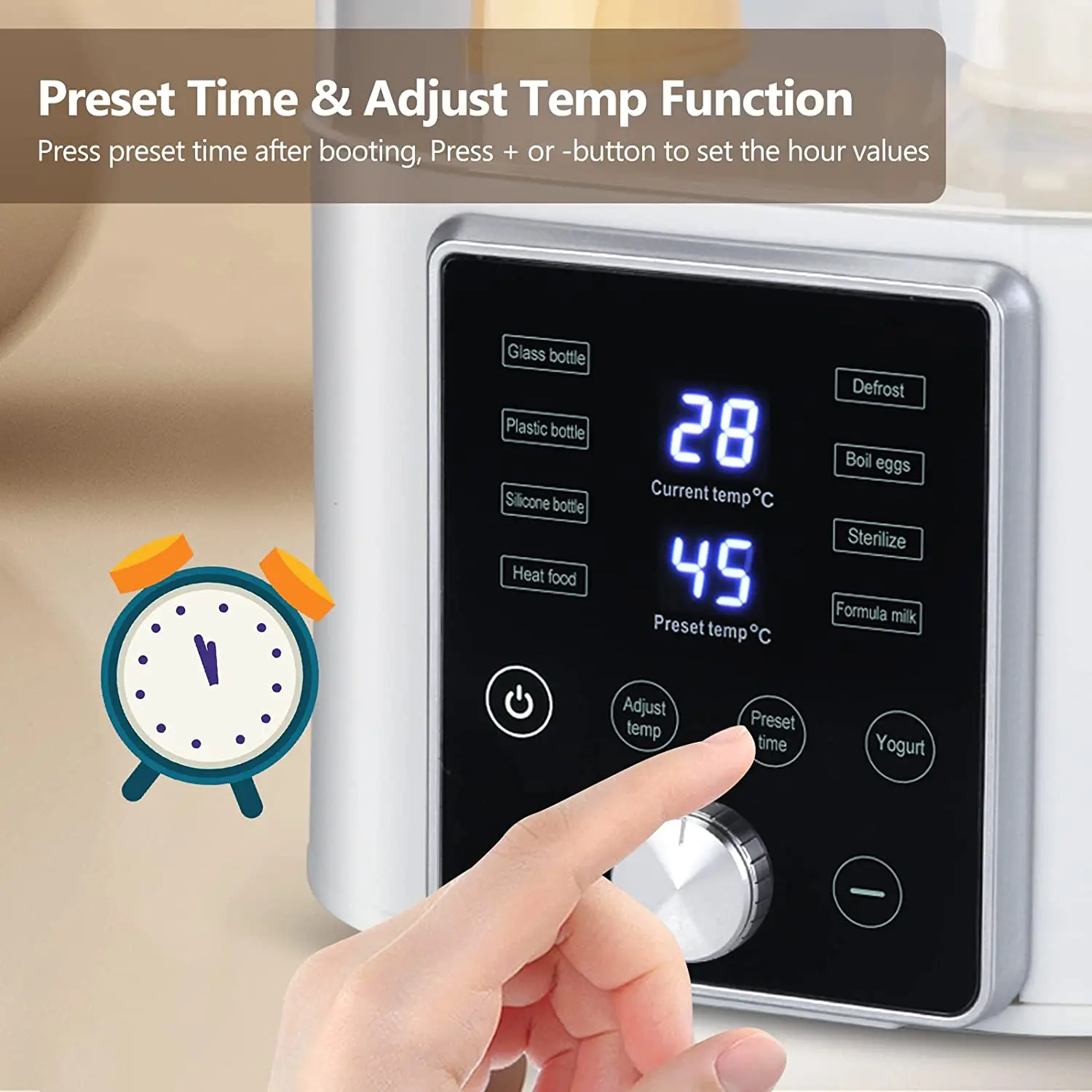 Multi-function Baby Food Makers Bottle Warmers Big Feeding Milk Breast Digital Warmer