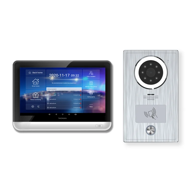 7 inch Smart IP Intercom Kit, Android OS monitor with Smart Home control, HD doorbell camera with IC card unlock