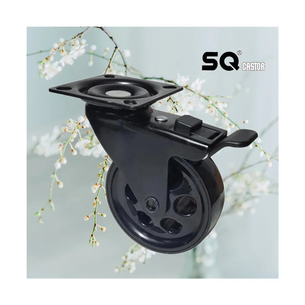 SQ Castor Plastic small Wheel Caster Nylon Pu Swivel Furniture Casters