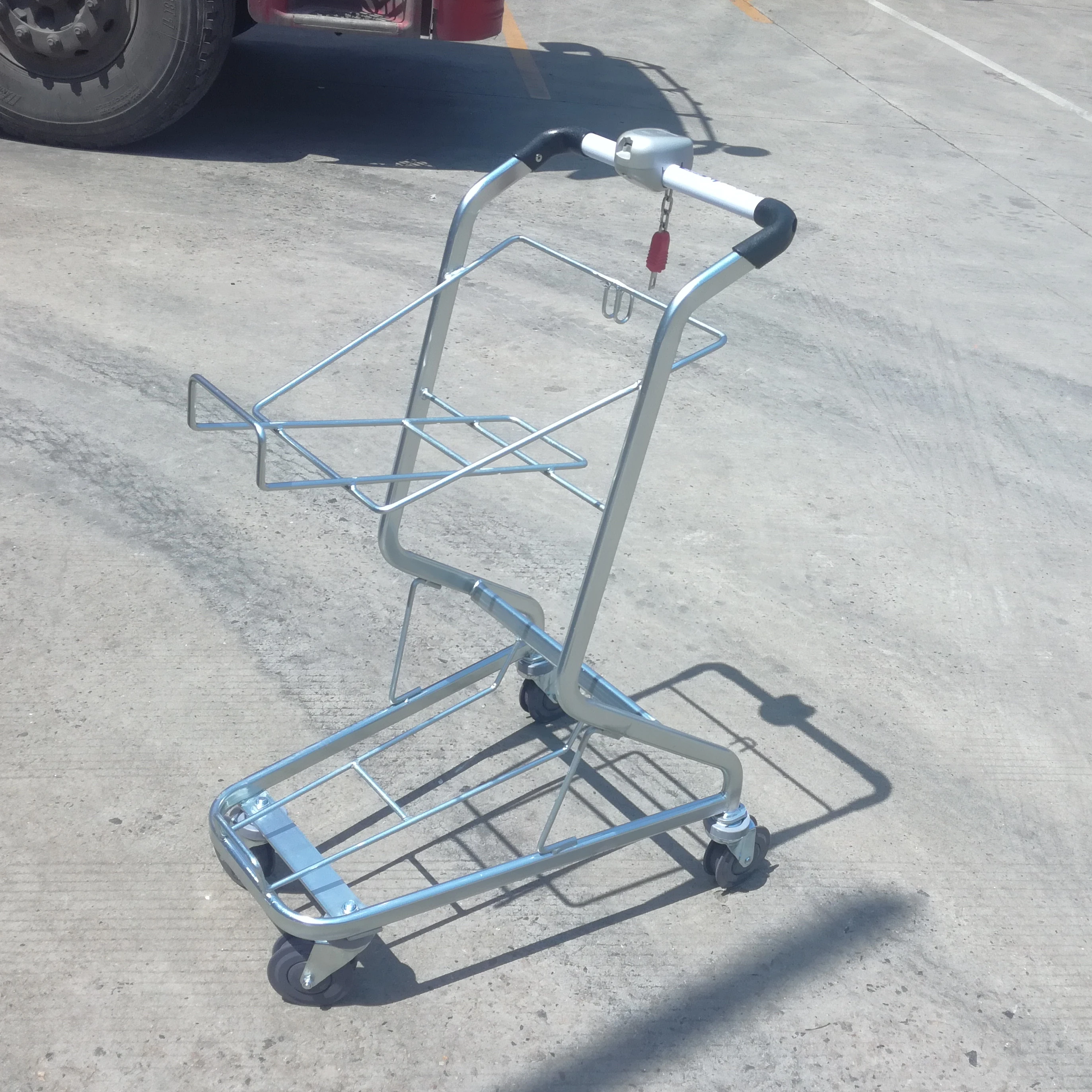 Дешевые маленькие корзины для покупок Тележка для покупок в супермаркете с 2 пластиковыми корзинами