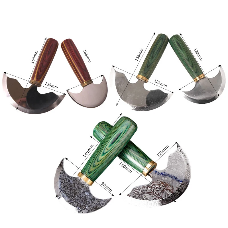 New arrival small green handle leather craft Cutting tool D2 Tool steel wood handle Hand DIY paring knife