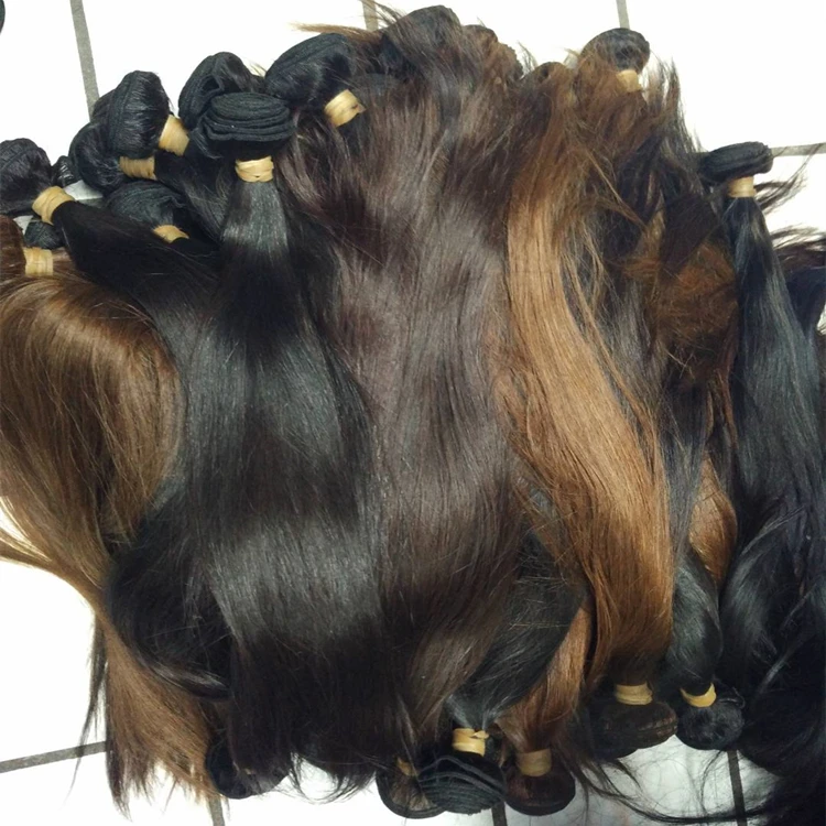 Letsfly 10 Bundles Unprocessed Hair Wholesale Straight Brazilian Cheap Virgin Burgundy Highlights Brown Extension