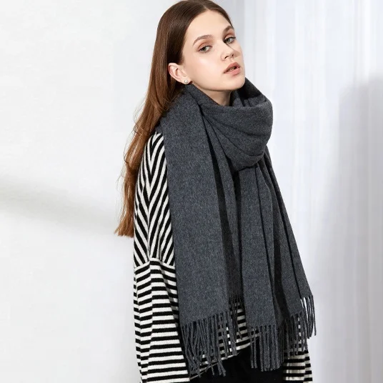 Multi Color Extra Large Size Soft Cashmere Scarf And Wool Shawl Wrap Elegant Design With The Tassels