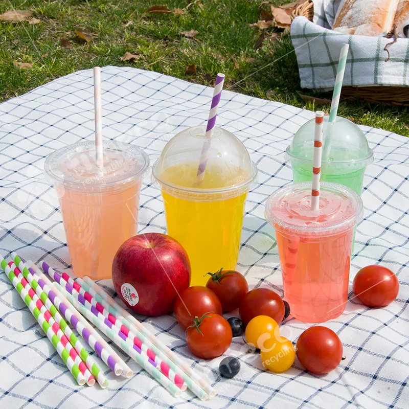 wholesale 16oz PET cup PLA drink coffee cup with lids and straw cold drink disposable plastic cups custom