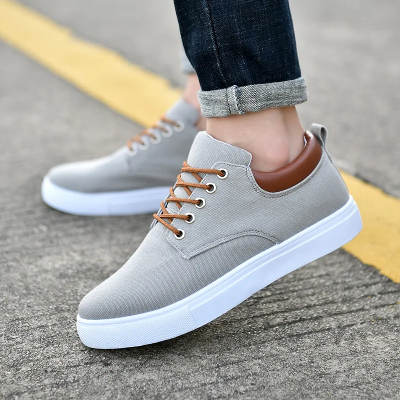 A06  New Canvas Shoes Men Large size Low Cut All Match Non Slip Rubber Sole Flat Heel Round Head Casual Shoes for Men