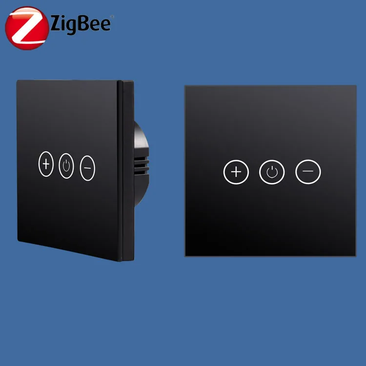 touch wall smart life app control zigbee 30 triac power touch dimmer switch 230v 50hz black glass