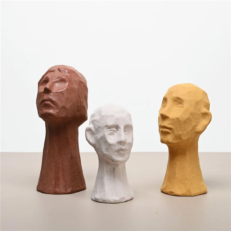 New color glaze abstract head sculpture living room ornament ceramic ornaments nordic home decor for gift