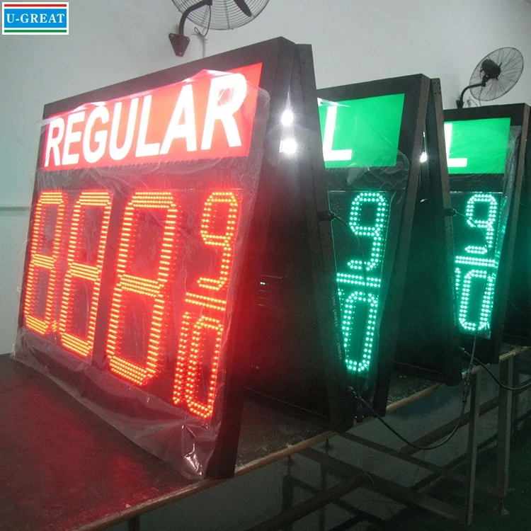 Одноцветная вывеска 30 дюймов форма 8 888 889/10 беспроводные наружные светодиодные газовые панели для бензозаправочной станции