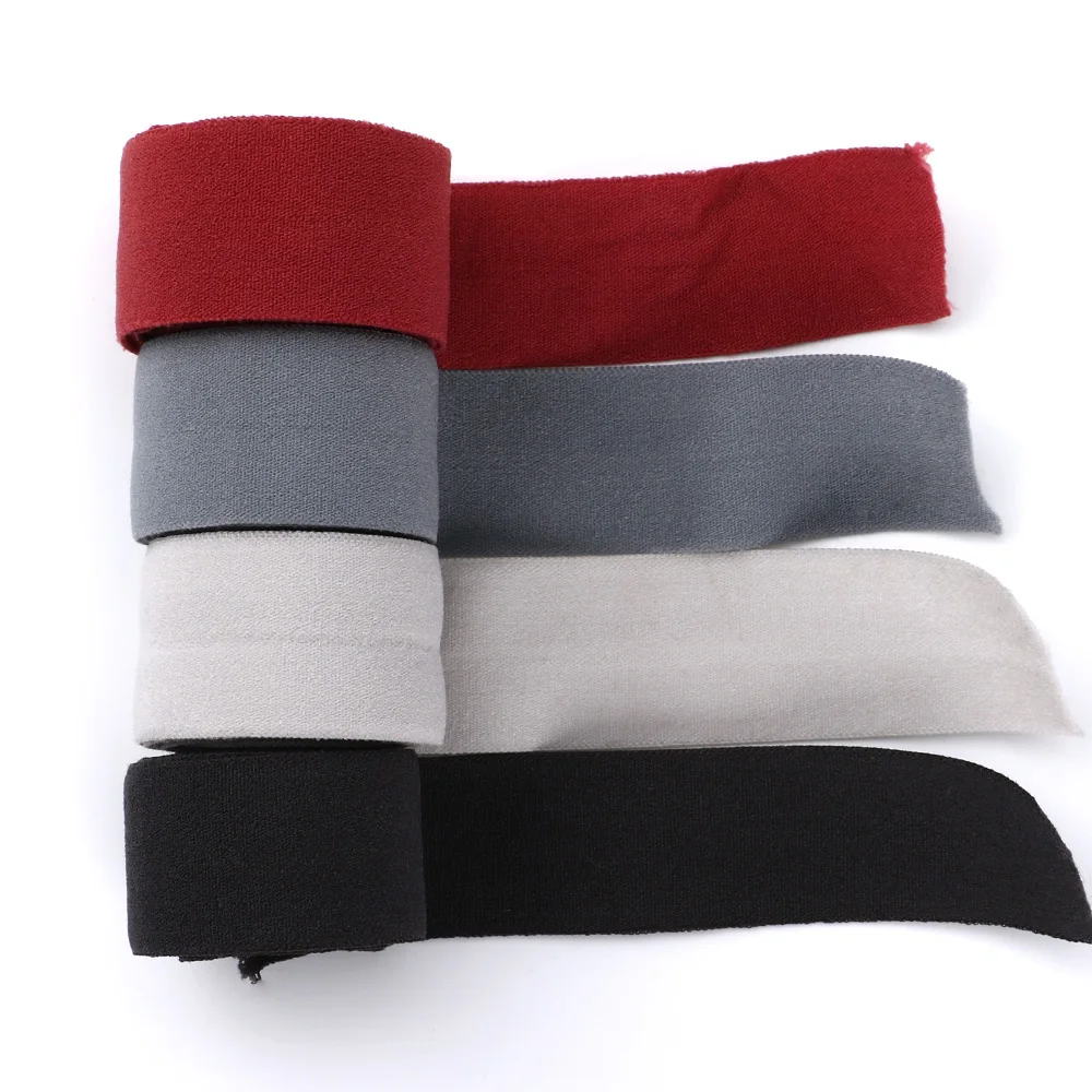 Colorful 3/4' 1' inch 2 cm Wide Fold Over Woven Binding Elastic Band for Clothes