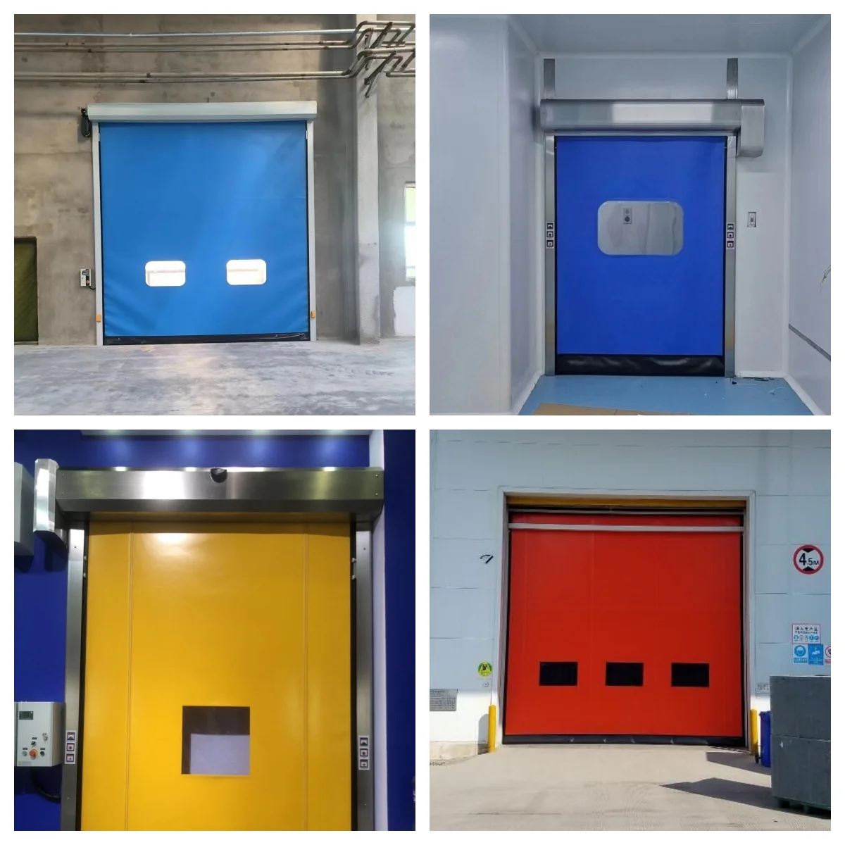 hot selling automatic industrial dust interlock quick self-repairable high speed clean roll up zipper pvc door for foodfactory