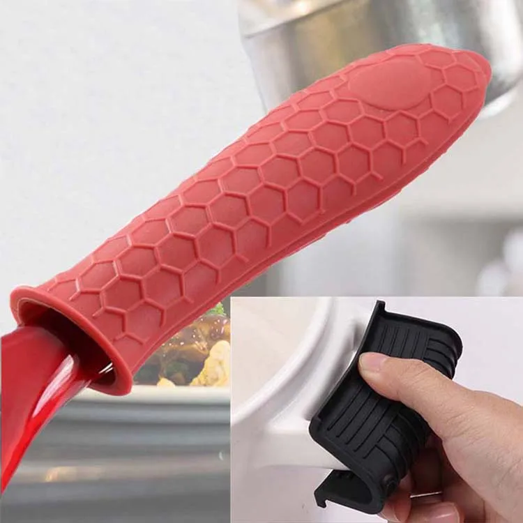 Cast Iron Skillet Handle Cover Pot Handle Holder Sleeve Non-Slip Heat Resistant Removable Potholder