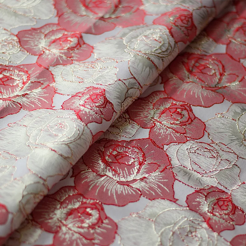 Fashion 2023 high quality embroidery pattern jacquard brocade unique design flower brocade fabric for garments