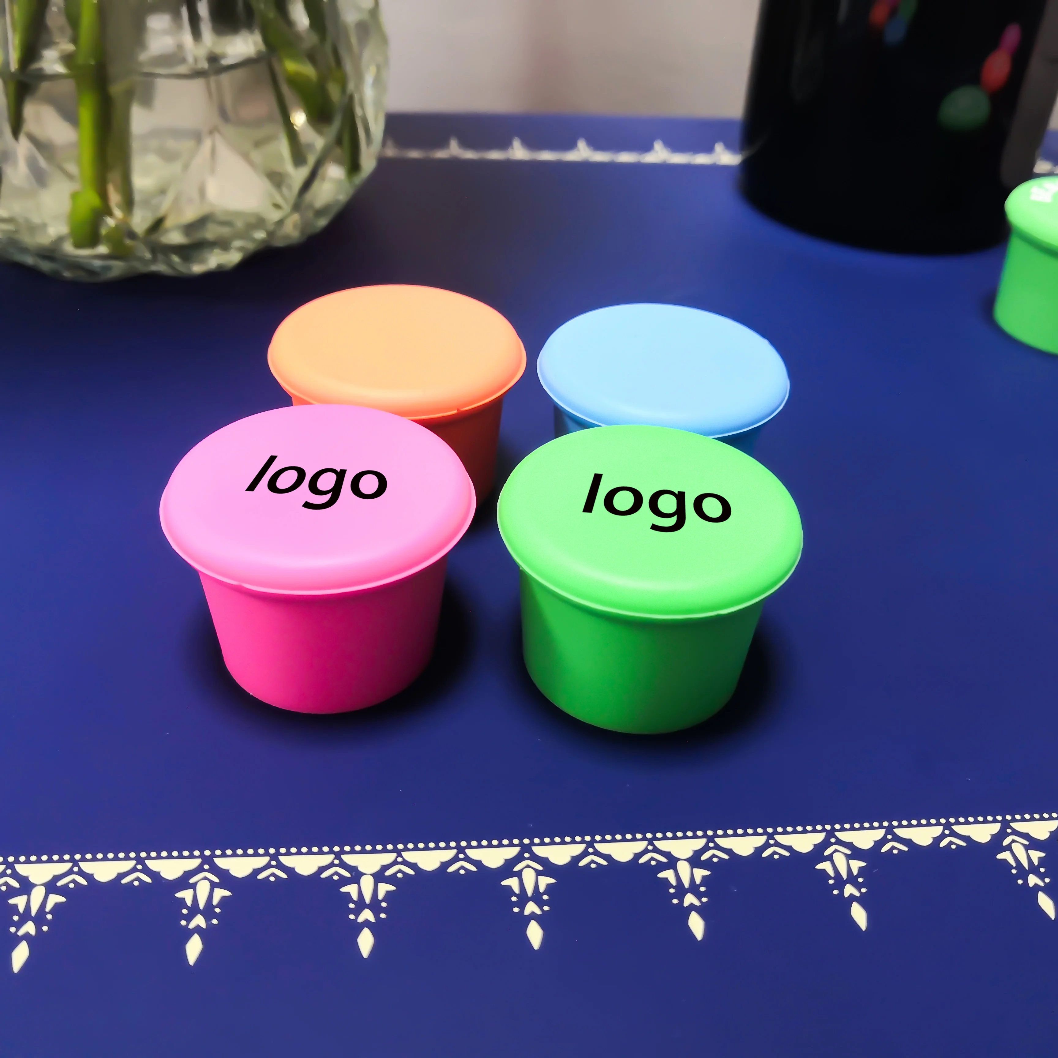 Reusable Silicone Wine Stoppers Glass Bottle Covers Champagne Saver Corks Leak Proof Wine Cap for Keep Beverage Fresh Sealed