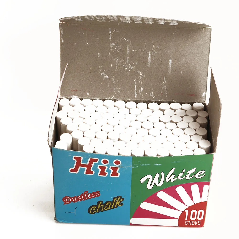
Wholesale jumbo dustless bright white chalk for office stationery school supplies 