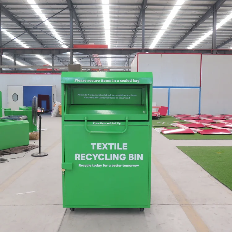 Wholesale Customized Logo Metal Clothes Donation Drop off Bin Steel Clothing Recycling Bins Clothes Donation Bin