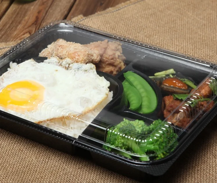 
Disposable Bento Lunch Box Plastic Food Container 5 Compartments 