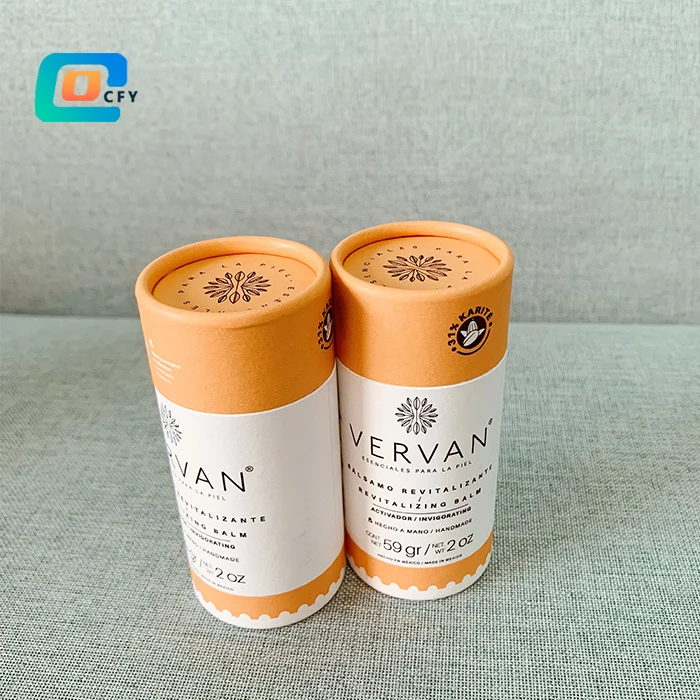 100% biodegradable 0.3 0.5 1 1.5 2 2.5OZ lip balms grease-proof sure deodorant push up tube cosmetic paper tubes lip gloss tube