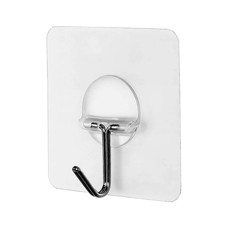 Transparent Strong Self Adhesive Wall Hook Kitchenware Storage Rack Wall Hanger For Kitchen Bathroom Accessories