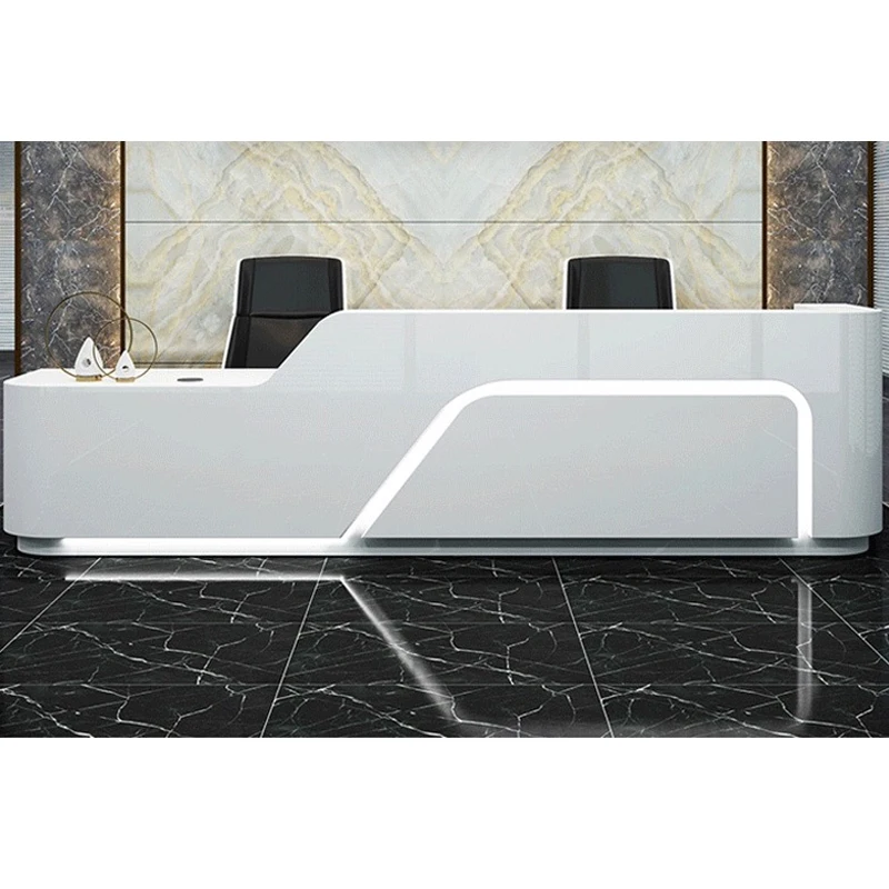 Customized Glass Top Salpn Beauty Salon Bar Reception Desk Suppliers