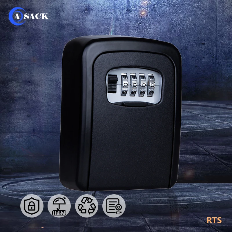 Asack G4 portable digital combination lock safe storage key box push wallor wall waterproof stainless serrures