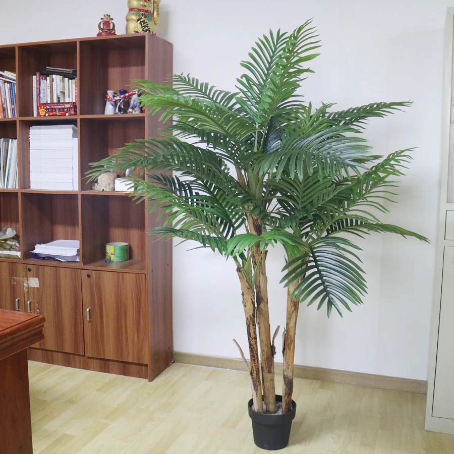 
Good quality potted 4 trunks grouping artificial areca palm tree 