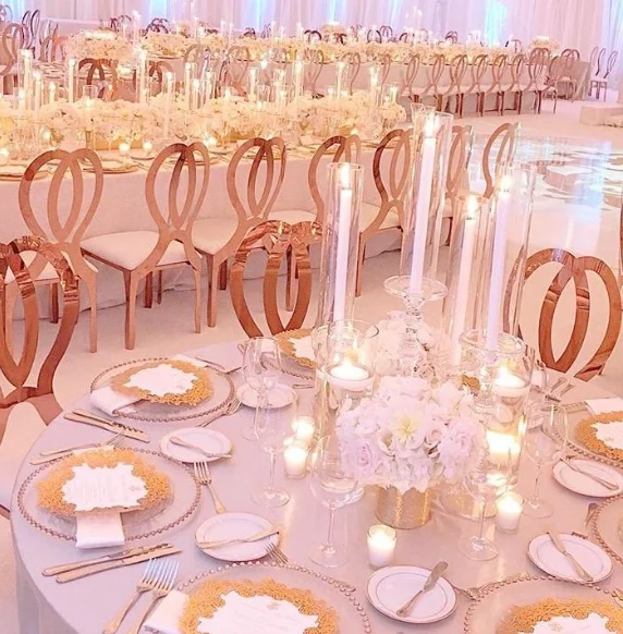 2024 wholesale event chair dubai metal gold high quality modern luxury wedding chair with cushion