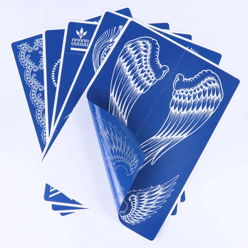 Black temporary flower henna stencils sticker paper kit wholesale customized hand body tattoos airbrush small stencil