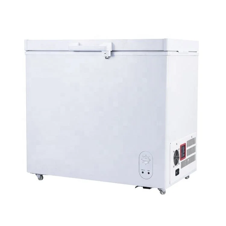 258L DC Solar Fridge Deep Freezer 12V 24V Horizontal Ice Cream Freezers Commercial Supermarket Chest Freezer