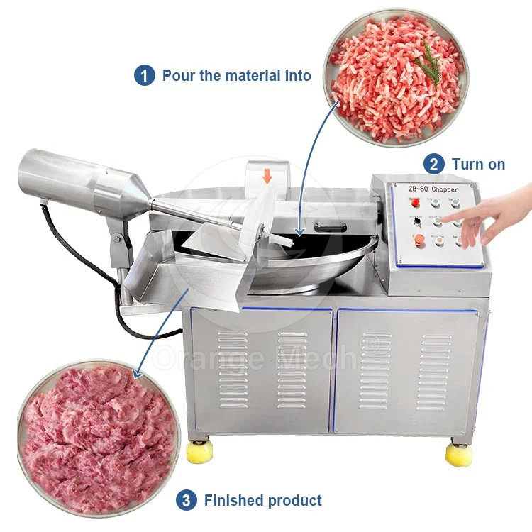 ORME Automatic Pork Ham Purple Cabbage Chopping Machine 10l Meat Bowl Cutter Emulsifier Meat Bowl Cutting Machine