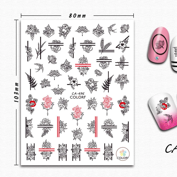 CA489-528 Hot Selling Fashion Art Nail Sticker Wholesale Diy Nail Art Decoration Sticker