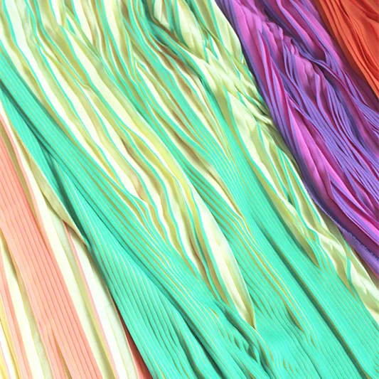 Gradient Colors Sun Style Pleated Fabrics for girls pleated skirt party dresses